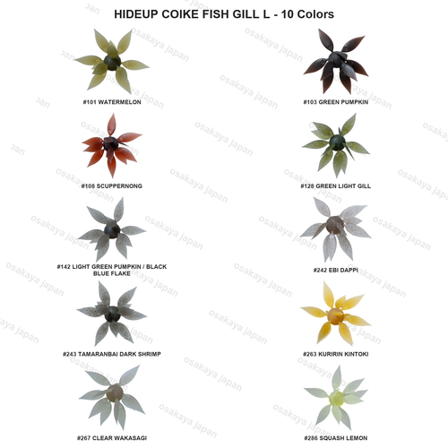 HIDEUP Coike Fish Gill L 35mm Soft Bait JDM Bass Lure Choose Color