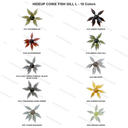 HIDEUP Coike Fish Gill L 35mm Soft Bait JDM Bass Lure Choose Color